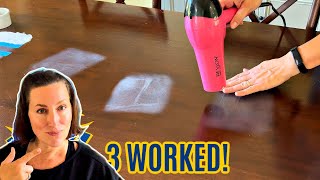 Testing 7 EASY Ways To Get A Heat Stain Out Of Wood 🤓 Clean With Me [upl. by Nesyaj]