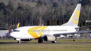 Primera Air Boeing 737700  Takeoff in Berne HD [upl. by Eixam]