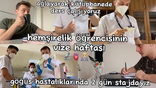 hemşirelik vize haftası🔬 göğüs hastalıkları stajıyla son sınavımız çakıştı ✨ staj günlükleri8 [upl. by Atinauj]