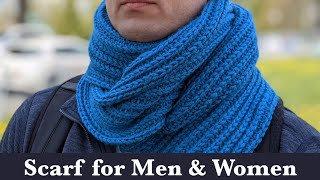 How to Crochet A Long Scarf for Men amp Women  Single Crochet Men Scarf  Side Bar Crochet Scarf [upl. by Ohcirej]