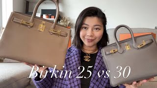 HERMÈS Birkin 25 VS 30 size  PROS amp CONS amp Review [upl. by Artekal]