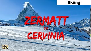 ZERMATT to CERVINIA  SKIING in Switzerland  Skiing from Switzerland to Italy  Matterhorn View [upl. by Sellihca718]