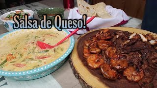 CIELO MAR Y TIERRA CON UNA SABROSA SALSA DE QUESO RECETA [upl. by Senn]