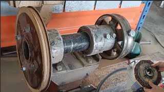 Homemade Mini Lathe Machine Part 03 Fabricating pulley and intalling spindle base on Headstock [upl. by Anevad674]