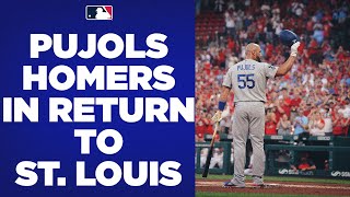 Albert Pujols returns to St Louis homers in first atbat And gets a standing ovation [upl. by Braden]