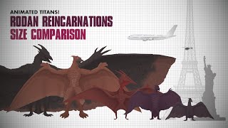 RODAN Incarnations  ANIMATED TITANS SIZE COMPARISON  Evolution of Rodan [upl. by Call]