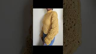 💛Granny Square Crochet Sweater Cozy Taiyo Sweater [upl. by Jelena]