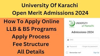 Karachi University Admissions 20232024  Karachi University Open Merit Admissions 20232024 [upl. by Mowbray]