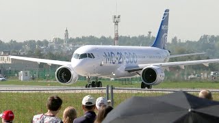 Russias MC21 Airliner Flying Display at MAKS 2019 Airshow [upl. by Lemrac866]