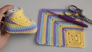 Crafting the Cutest Baby Shoes Unveiling the Secret of the Granny Square Baby Booties Pattern [upl. by Alroy]