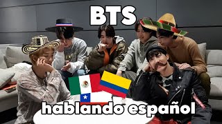 BTS HABLANDO ESPAÑOL los más latinos del condado [upl. by Annaohj]