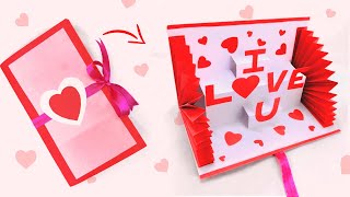 Easy DIY 3D Heart Pop up Card  DIY Valentines Day Card  Handmade Valentine’s Day Gift Idea [upl. by Eydie]