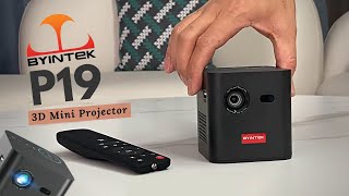 BYINTEK P19 3D Mini Portable Projector  Android 90 ±45° Corner Keystone WiFi Display [upl. by Ramak]