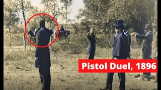 Colorized Historical Video  Pistol Duel 4k upscaled [upl. by Boiney]