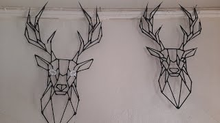 DIY Deer geometric wall art made with skewers sticks amp glue gun [upl. by Mahla]