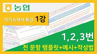 면쌤특강 2022 상반기 지역농협 자소서 ★1강★ 123번 [upl. by Lauryn]