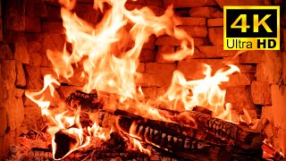 Relaxing Fireplace  The Best Burning Fireplace with Crackling Fire Sound Close Up Fireplace 4K [upl. by Leund]