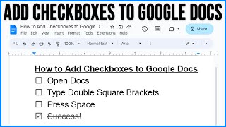 How to Add Checkboxes to a Google Docs Document  Updated [upl. by Elocel]