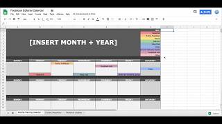 Facebook Social Media Editorial Calendar in Google Sheets [upl. by Maag]