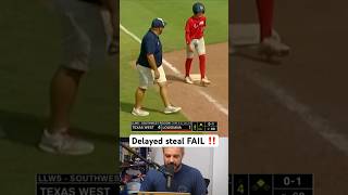 Catcher NOT fooled by this delayed steal a breakdown baseball sports littleleague catcher [upl. by Zahavi]