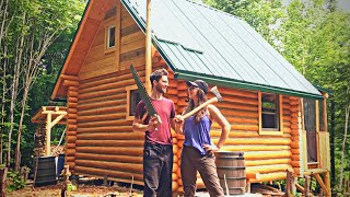 Canadian Couple Builds Their DREAM Home with HANDTOOLS Tiny Log Cabin in the Forest FULL BUILD [upl. by Twila977]