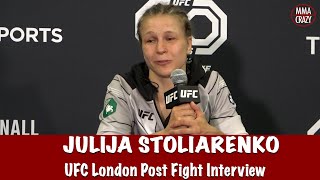 Julija Stoliarenko Reacts to Molly McCann win predicts Alexa Grasso vs Valentina Shevchenko [upl. by Amik]