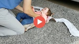 How to change a diaper on a toddler with anti roll changing mat The Wriggler [upl. by Sofer164]