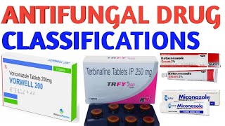 Antifungal drug classificathions pharmacy doctor pharmacology antibiotics nursing [upl. by Qahsi]