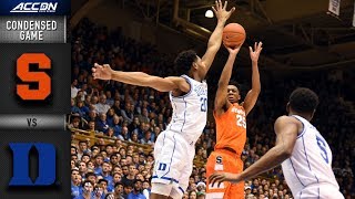 Syracuse vs Duke Condensed Game  201819 ACC Basketball [upl. by Cob]