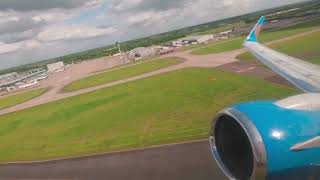 Jet 2 737800 Take off AMAZING Thrust Reduction Sound STANSTED [upl. by Idnerb979]