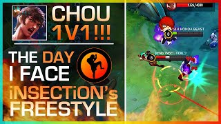 1V1 CHOU iNSECTiON VS HONDA BEAST GAME 1  MLBB [upl. by Lamdin212]