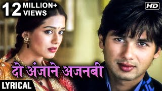 Do Anjaane Ajnabi  Hindi Lyrics  Vivah  Shahid Kapoor Amrita Rao  Udit Narayan Shreya Ghoshal [upl. by Regnig]