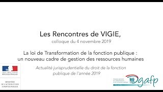 Les rencontres de Vigie 2019  Actualité jurisprudentielle du droit de la fonction publique [upl. by Ttenneb]