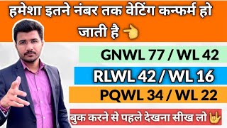 Waiting ticket aise hota hai confirm  Railway secret process revealed 2024  Gnwl rlwl pqwl tqwl [upl. by Wells]