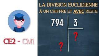 La division euclidienne à un chiffre au diviseur et AVEC reste  CE2 CM1  Petits Savants [upl. by Odama909]