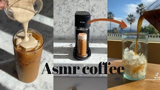 Making iced coffee Asmr❤☕Satisfying 🌱❤💗compilation [upl. by Latnahc602]