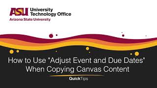 How to Use Adjust Event and Due Dates in Canvas [upl. by Enelrak757]