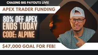 Live Day Trading with Apex Trader Funded Accounts  80 off Ends Today Code ALPINE [upl. by Wiburg]