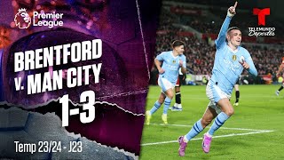 Highlights amp Goles Brentford v Manchester City 13  Premier League  Telemundo Deportes [upl. by Hirai]