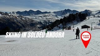 Skiing in Soldeu Andorra to Chair Lift [upl. by Lawry]