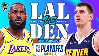 Los Angeles Lakers vs Denver Nuggets Game 5 Full Highlights  WCRD1  2024 PLAYOFFS [upl. by Alan]