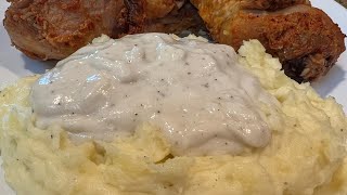 Homemade Mashed Potatoes and Milk Gravy Quick and Easy Side Dish [upl. by Neelahs]