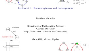 Visual Group Theory Lecture 41 Homomorphisms and isomorphisms [upl. by Ahsinauj549]