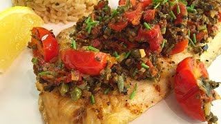 Mediterranean Fish Fillet with Tapenade Recipe  Episode 62 [upl. by Ednew]