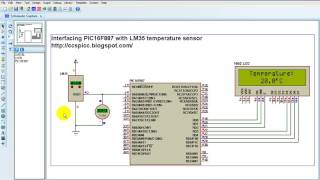 PIC16F887  LM35 temperature sensor  Proteus simulation [upl. by Ahsitauq56]