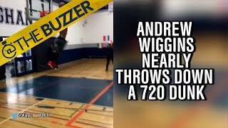 Andrew Wiggins attempts 720 dunk  TheBuzzer  FOX SPORTS [upl. by Romito]