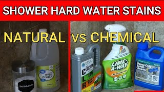 Remove Hard Water Stains in the Shower  Surprising Results  11 Cleaners Tested [upl. by Ennairrek]