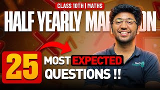 Maths  25 Most Expected Questions 🔥  Half Yearly Exams  Shobhit Nirwan [upl. by Iron707]