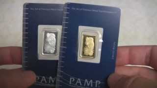 Pamp Silver and Gold Bullion Bar Size Comparison [upl. by Leavy]