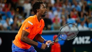 Lucas Pouille v Gael Monfils highlights 1R  Australian Open 2015 [upl. by Essyle]